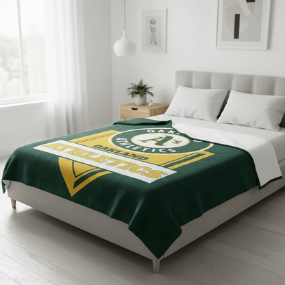 MLB Oakland Athletics 60x80" Plush Blanket - Officially Licensed My Store Fan Gear - Apparel category - Fan Trendz