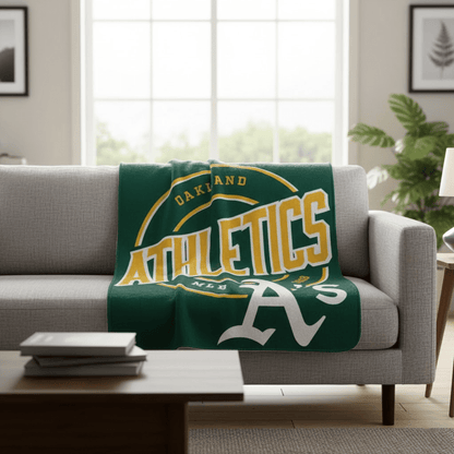 MLB Oakland Athletics Plush Throw Blanket - Officially Licensed My Store Fan Gear - Apparel category - Fan Trendz