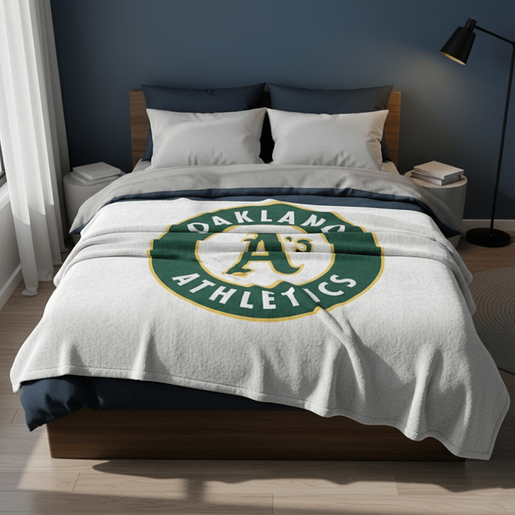 MLB Oakland Athletics Queen Size Plush Blanket - Officially Licensed My Store Fan Gear - Apparel category - Fan Trendz