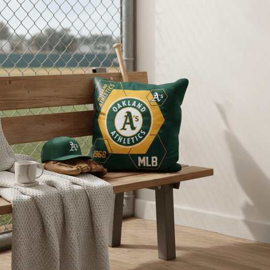 MLB Oakland Athletics Velvet Plush 18x18" CUSHION - Officially Licensed My Store Fan Gear - Apparel category - Fan Trendz