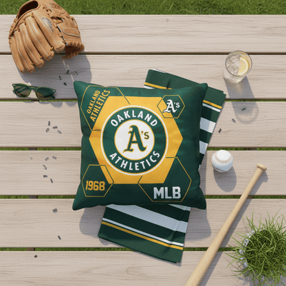 MLB Oakland Athletics Velvet Plush 18x18" CUSHION - Officially Licensed My Store Fan Gear - Apparel category - Fan Trendz