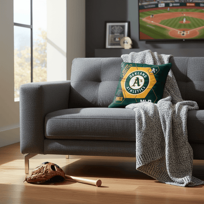 MLB Oakland Athletics Velvet Plush 18x18" CUSHION - Officially Licensed My Store Fan Gear - Apparel category - Fan Trendz