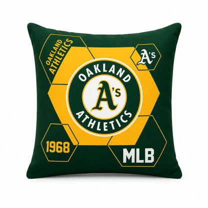 MLB Oakland Athletics Velvet Plush CUSHION - Officially Licensed My Store Fan Gear - Apparel category - Fan Trendz