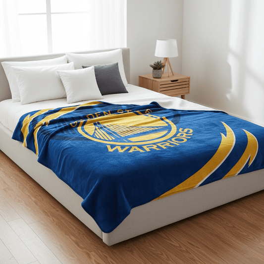 NBA Golden State Warriors Queen Size Plush Blanket - Fan Trendz