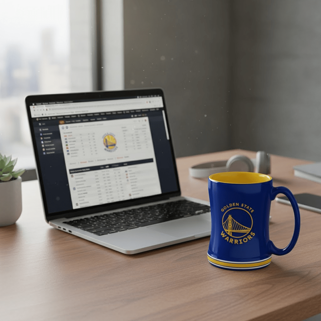 NBA Golden State Warriors Team Color 14oz Embossed Ceramic Relief Mug - Fan Trendz