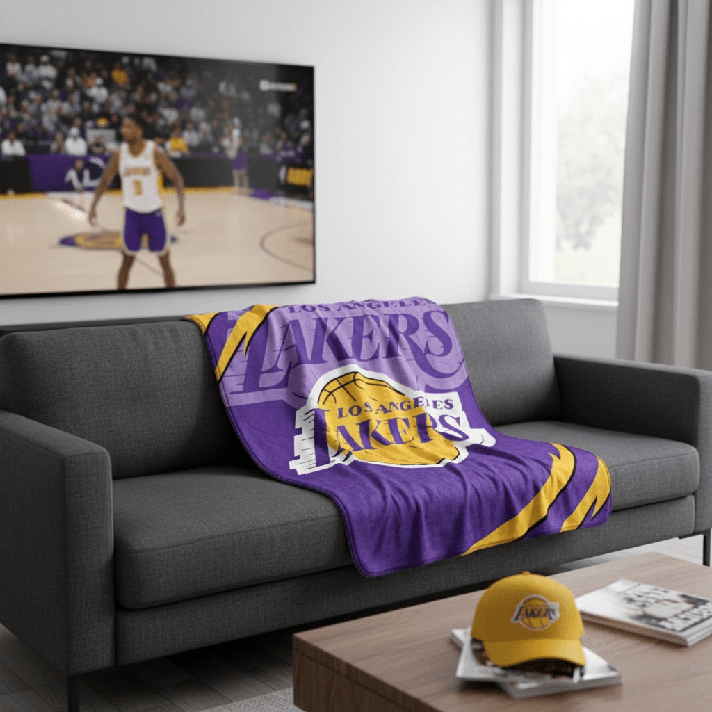NBA Los Angeles Lakers King Size Plush Blanket - Fan Trendz