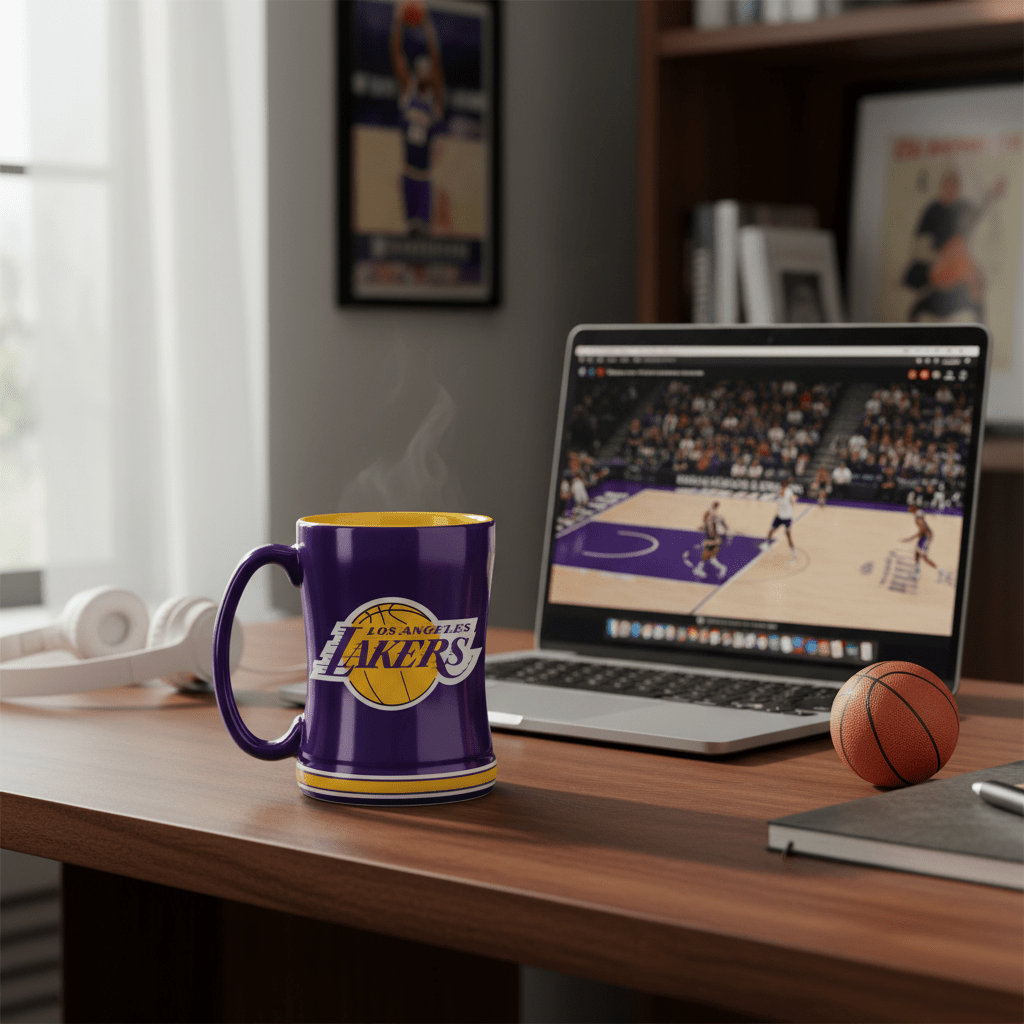 NBA Los Angeles Lakers Team Color 14oz Embossed Ceramic Relief Mug - Fan Trendz