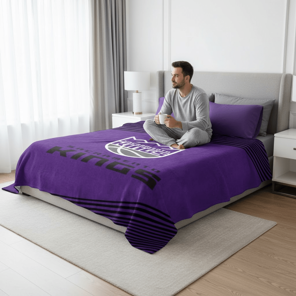 NBA Sacramento Kings Queen Size Plush Blanket - Officially Licensed My Store Fan Gear - Apparel category - Fan Trendz