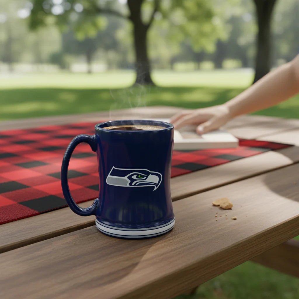 NBA Seattle Seahawks Team Color 14oz Embossed Ceramic Relief Mug - Fan Trendz