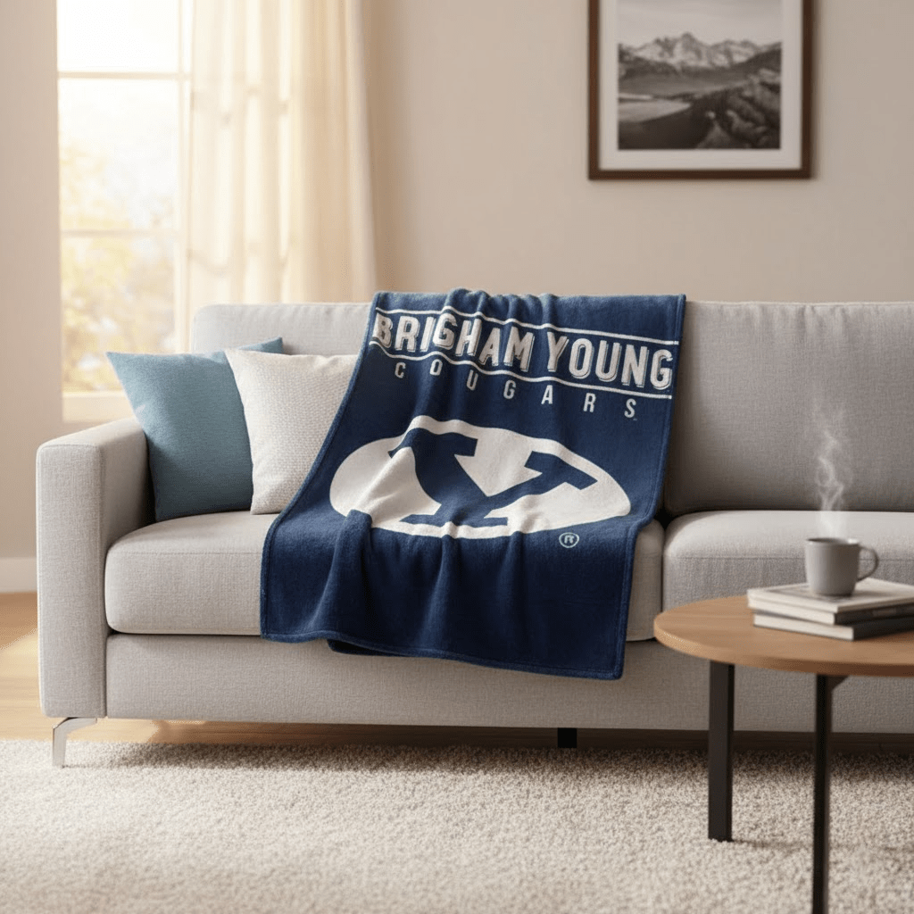 NCAA BYU Cougars60 x 80" Plush Blanket - Officially Licensed My Store Fan Gear - Apparel category - Fan Trendz
