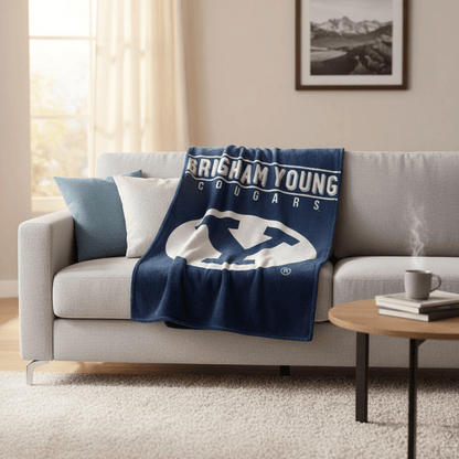 NCAA BYU Cougars60 x 80" Plush Blanket - Officially Licensed My Store Fan Gear - Apparel category - Fan Trendz