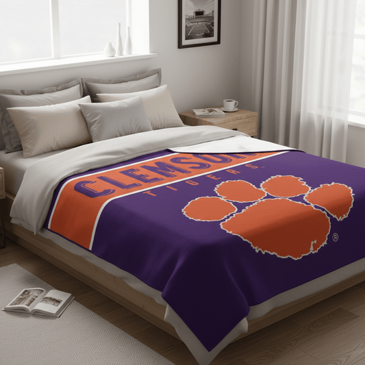 NCAA Clemson Tigers 60x80" Plush Blanket - Officially Licensed My Store Fan Gear - Apparel category - Fan Trendz