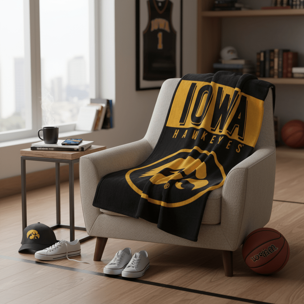 NCAA Iowa Hawkeyes 60 x 80" Plush Blanket - Officially Licensed My Store Fan Gear - Apparel category - Fan Trendz