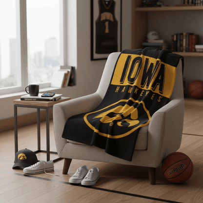 NCAA Iowa Hawkeyes 60 x 80" Plush Blanket - Officially Licensed My Store Fan Gear - Apparel category - Fan Trendz