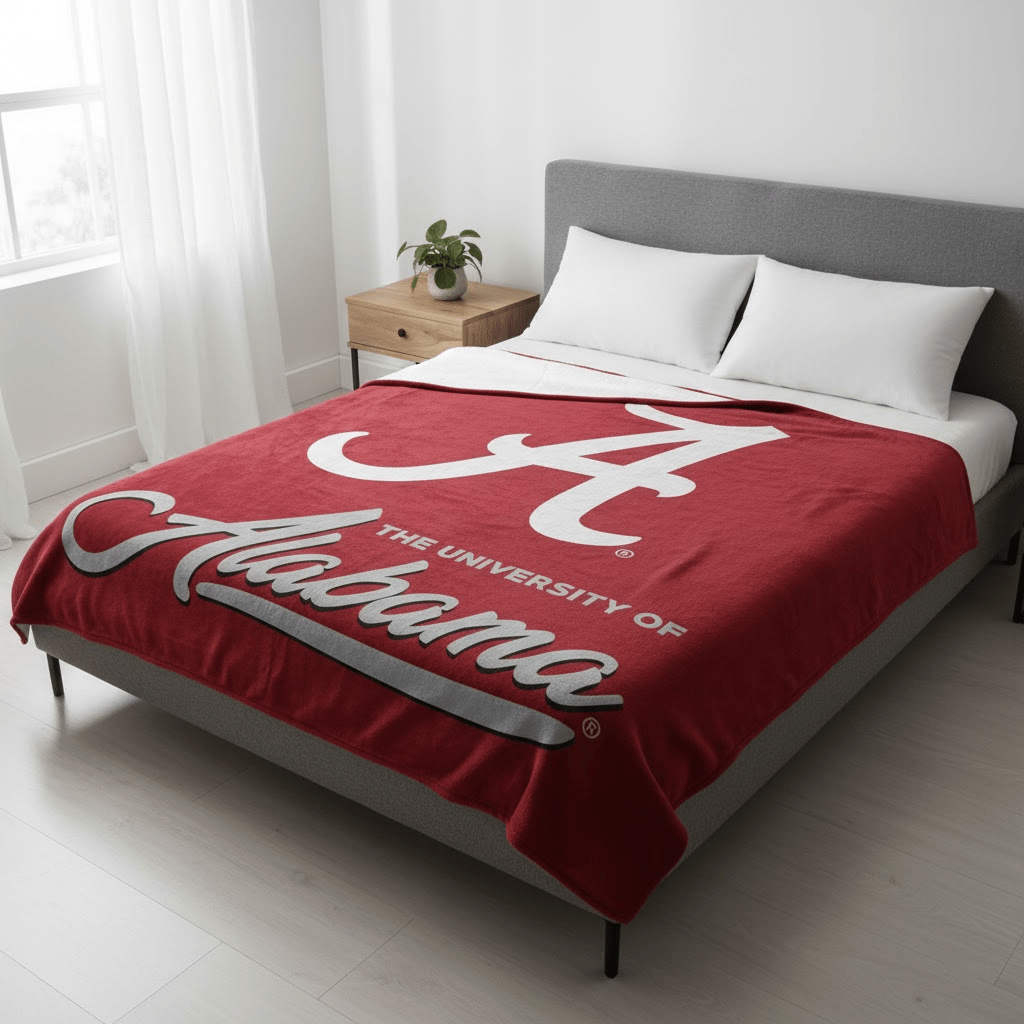 NCAA University of Alabama Crimson Tide, Plush Throw Blanket - Fan Trendz