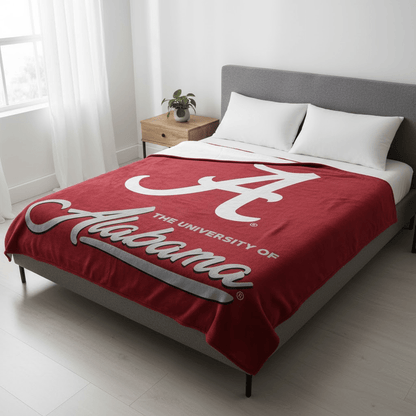 NCAA University of Alabama Crimson Tide, Plush Throw Blanket - Fan Trendz