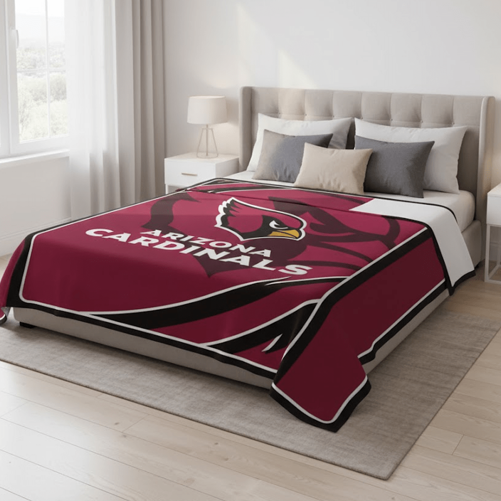 NFL Arizona Cardinals King Size Plush Blanket - Officially Licensed My Store Fan Gear - Apparel category - Fan Trendz