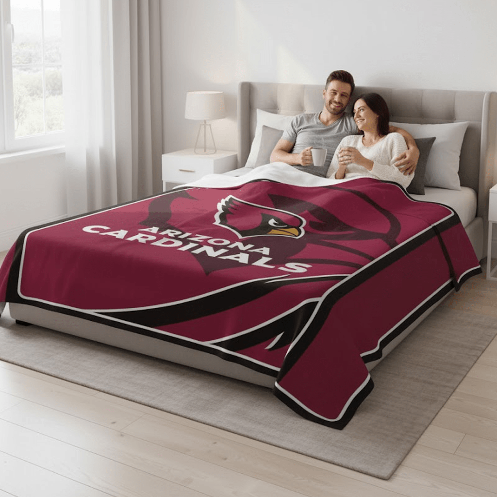 NFL Arizona Cardinals King Size Plush Blanket - Officially Licensed My Store Fan Gear - Apparel category - Fan Trendz