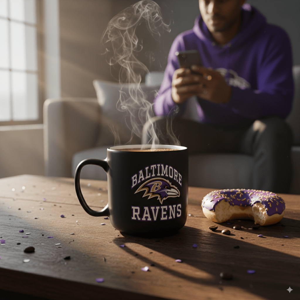 NFL Baltimore Ravens 15oz 'Stripe' Ceramic Mug - Officially Licensed My Store Fan Gear - Apparel category - Fan Trendz