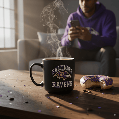NFL Baltimore Ravens 15oz 'Stripe' Ceramic Mug - Officially Licensed My Store Fan Gear - Apparel category - Fan Trendz