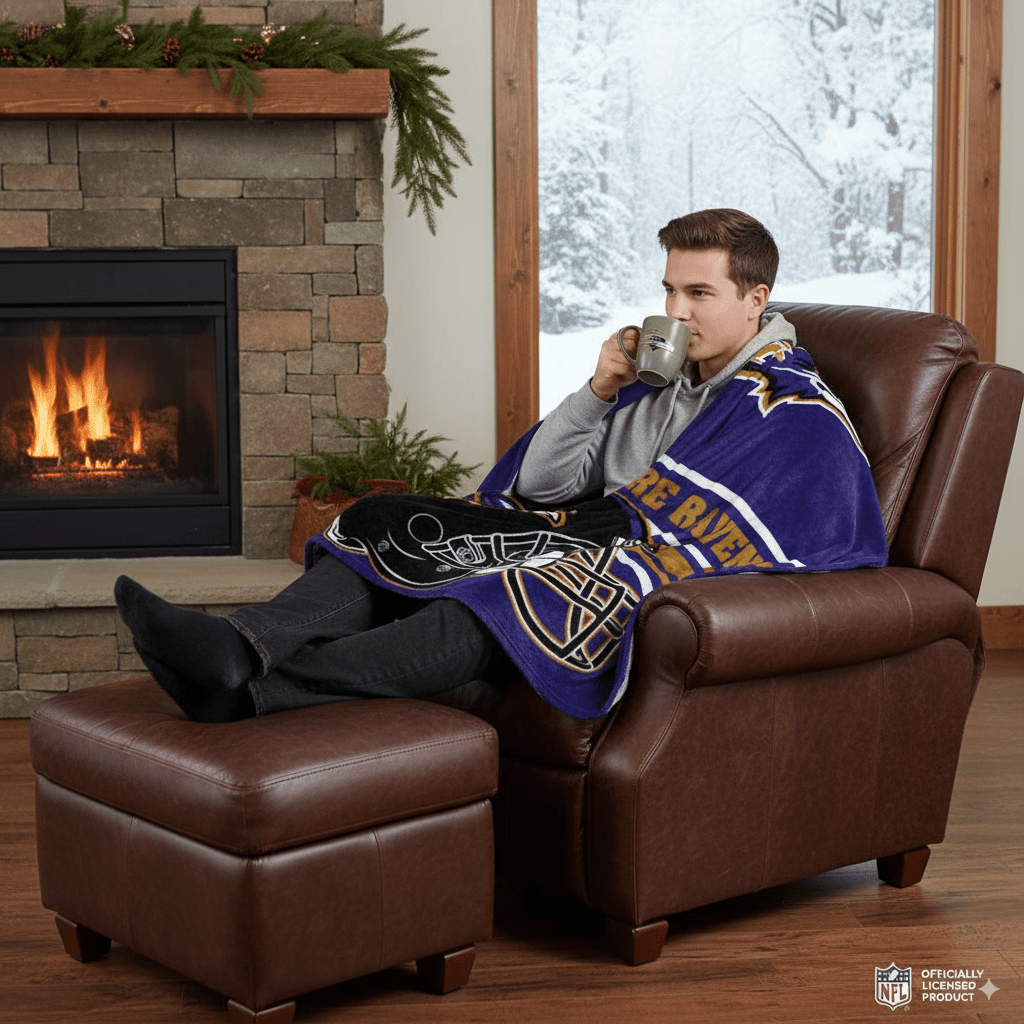 NFL Baltimore Ravens 60x80 Plush Blanket - Officially Licensed My Store Fan Gear - Apparel category - Fan Trendz