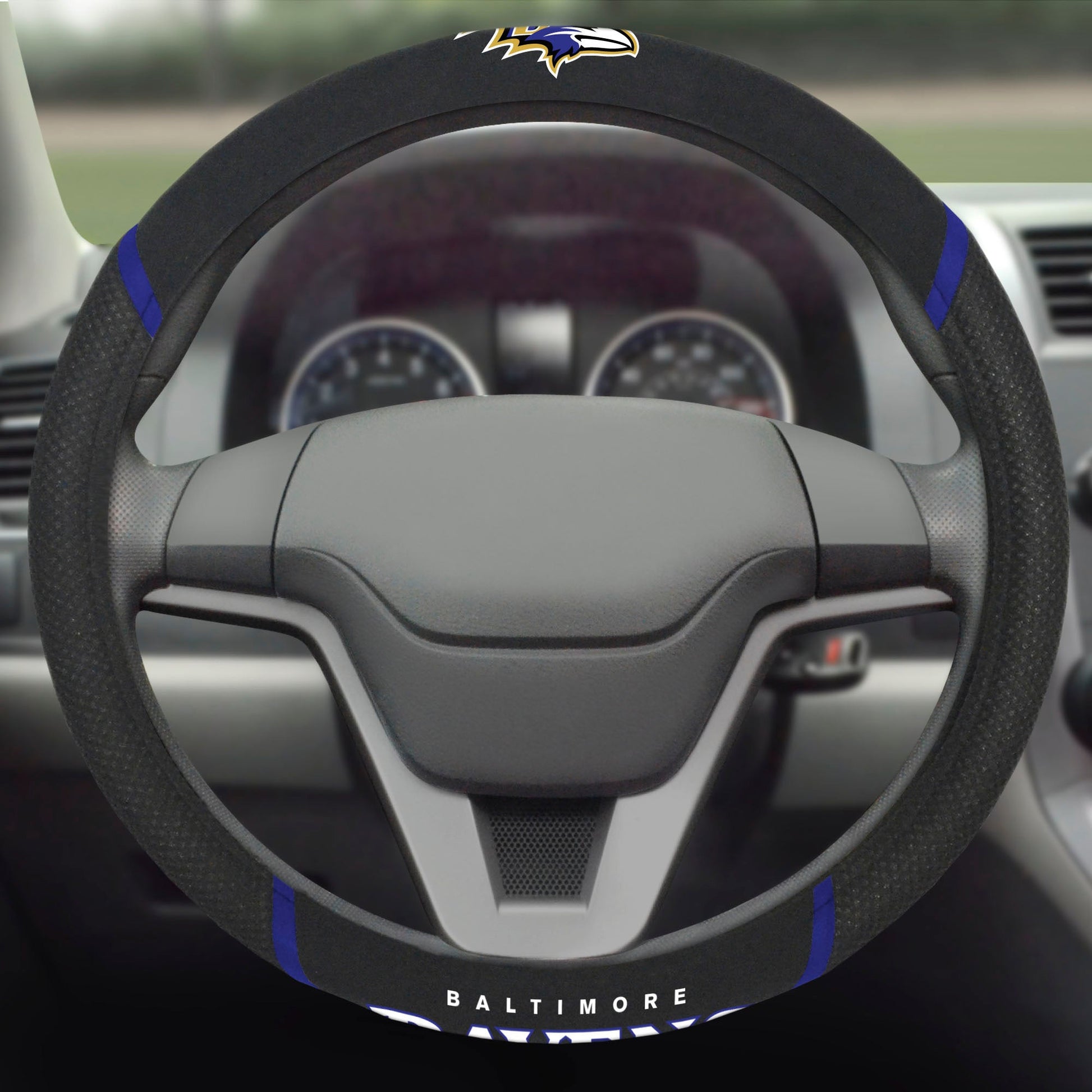 NFL Baltimore Ravens, Embroidered Steering Wheel Cover - Officially Licensed My Store Fan Gear - Apparel category - Fan Trendz