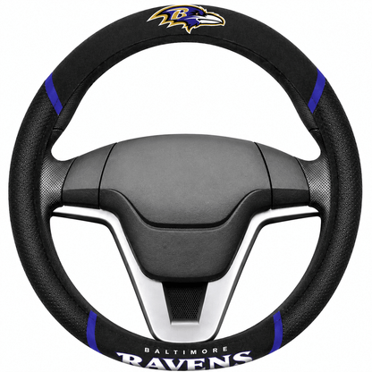 NFL Baltimore Ravens, Embroidered Steering Wheel Cover - Officially Licensed My Store Fan Gear - Apparel category - Fan Trendz