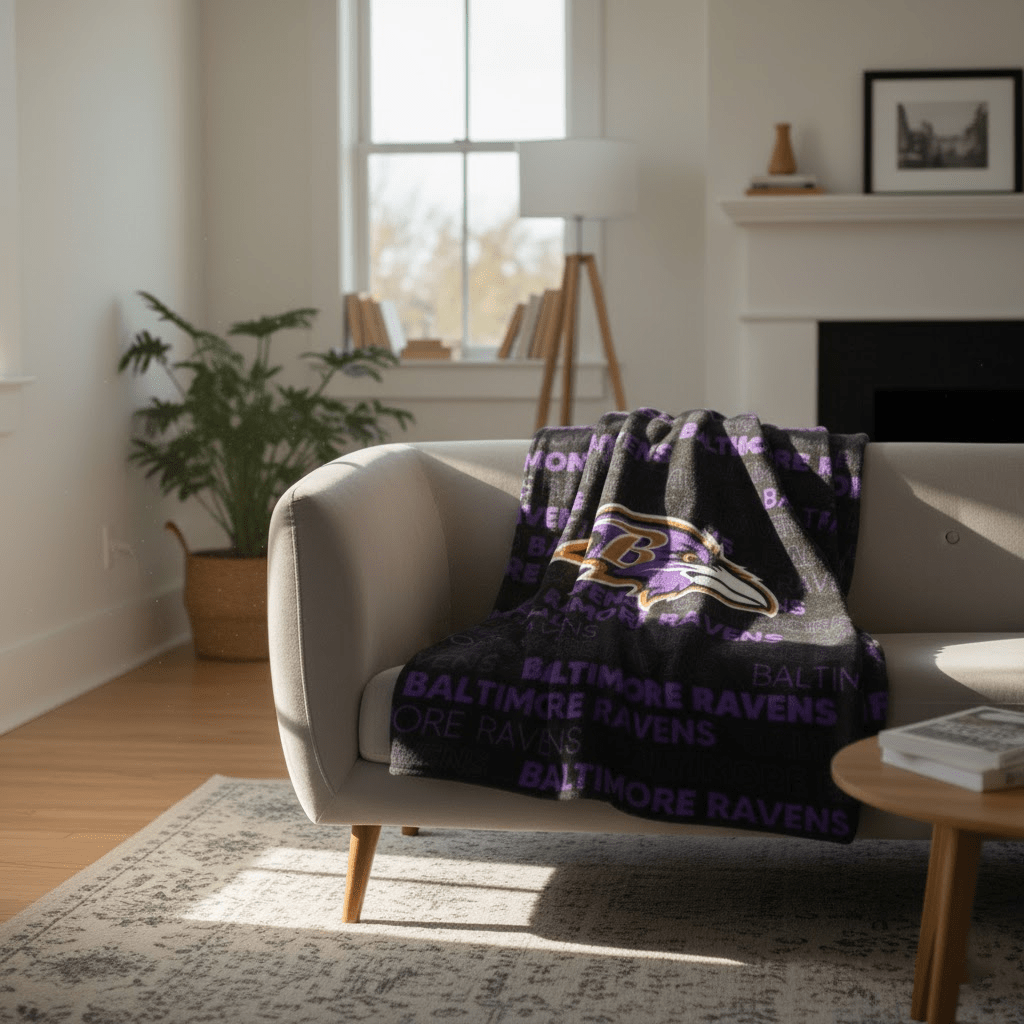 NFL Baltimore Ravens Micro Plush Blanket - Officially Licensed My Store Fan Gear - Apparel category - Fan Trendz
