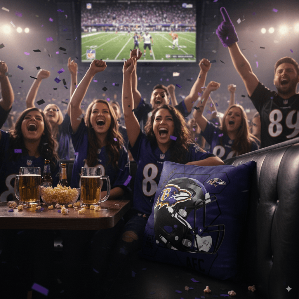 NFL Baltimore Ravens Velvet Plush 18x18" CUSHION - Officially Licensed My Store Fan Gear - Apparel category - Fan Trendz