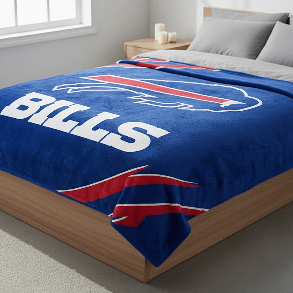 NFL Buffalo Bills Queen Size Plush Blanket - Officially Licensed My Store Fan Gear - Apparel category - Fan Trendz