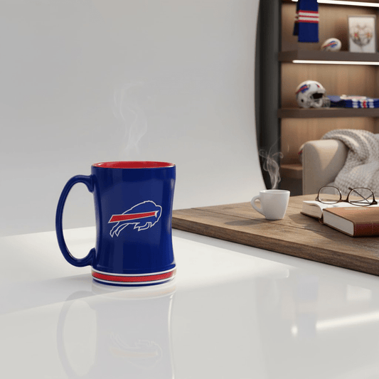NFL Buffalo Bills Team Color 14oz Embossed Ceramic Relief Mug - Fan Trendz
