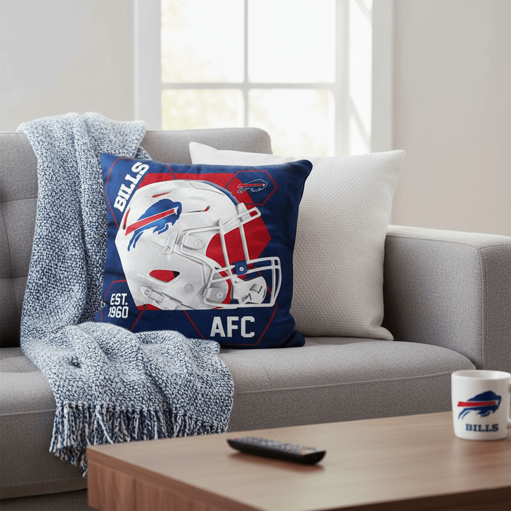 NFL Buffalo Bills Velvet Plush 18x18" CUSHION - Officially Licensed My Store Fan Gear - Apparel category - Fan Trendz