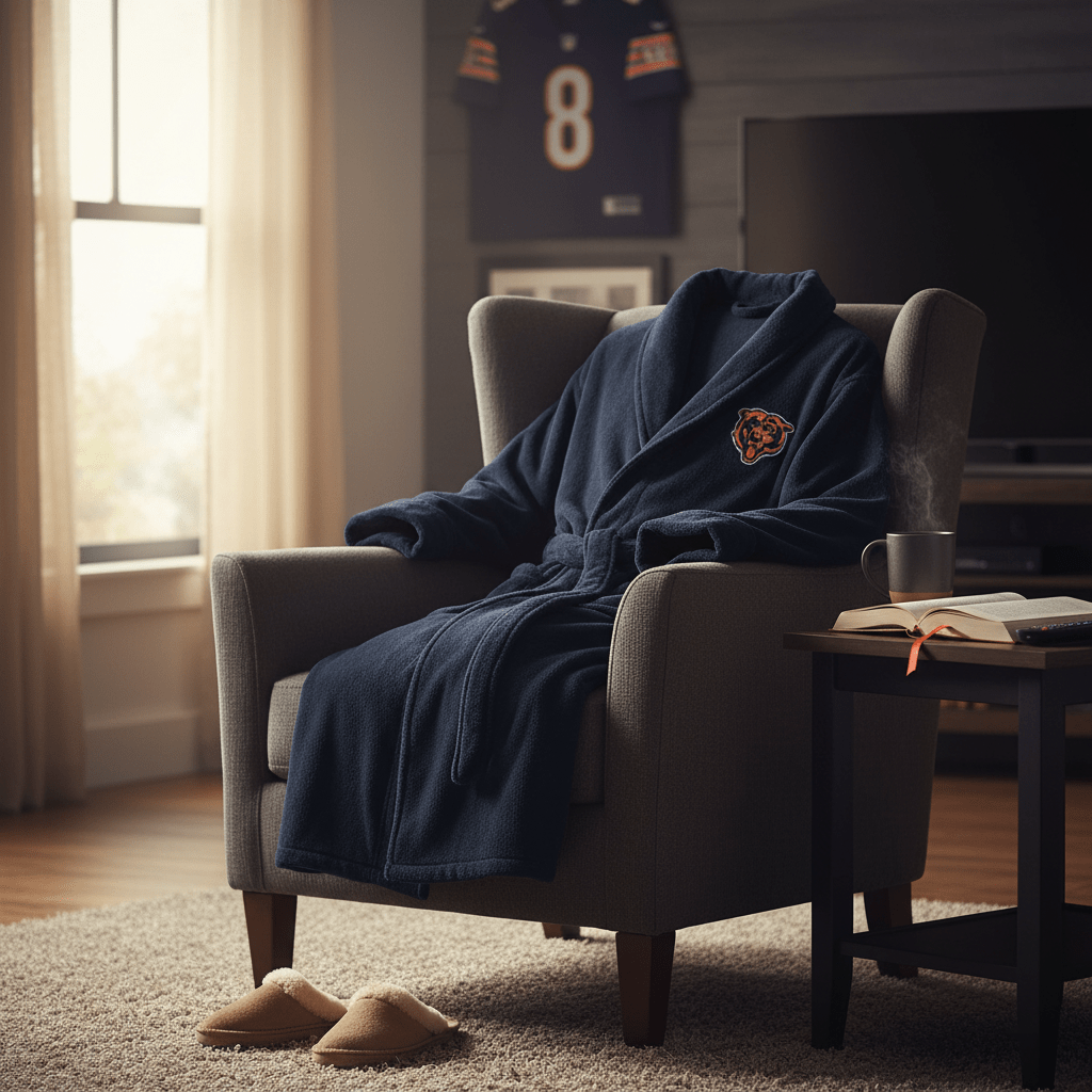 NFL Chicago Bears Plush ROBE, Team Logo Embroidered - Officially Licensed My Store Fan Gear - Apparel category - Fan Trendz