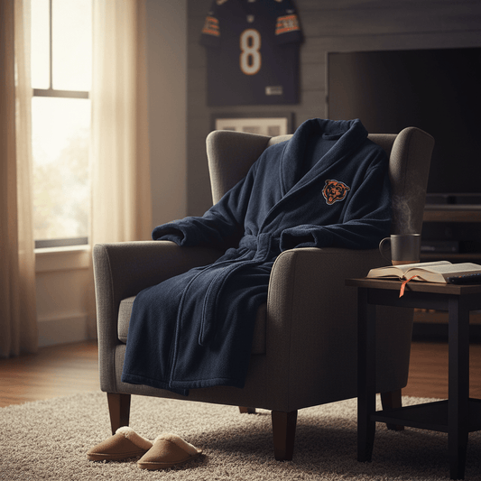 NFL Chicago Bears Plush ROBE, Team Logo Embroidered - Fan Trendz