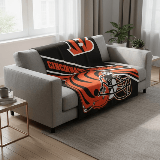 NFL Cincinnati Bengals 60 x 80" Plush Blanket - Officially Licensed My Store Fan Gear - Apparel category - Fan Trendz