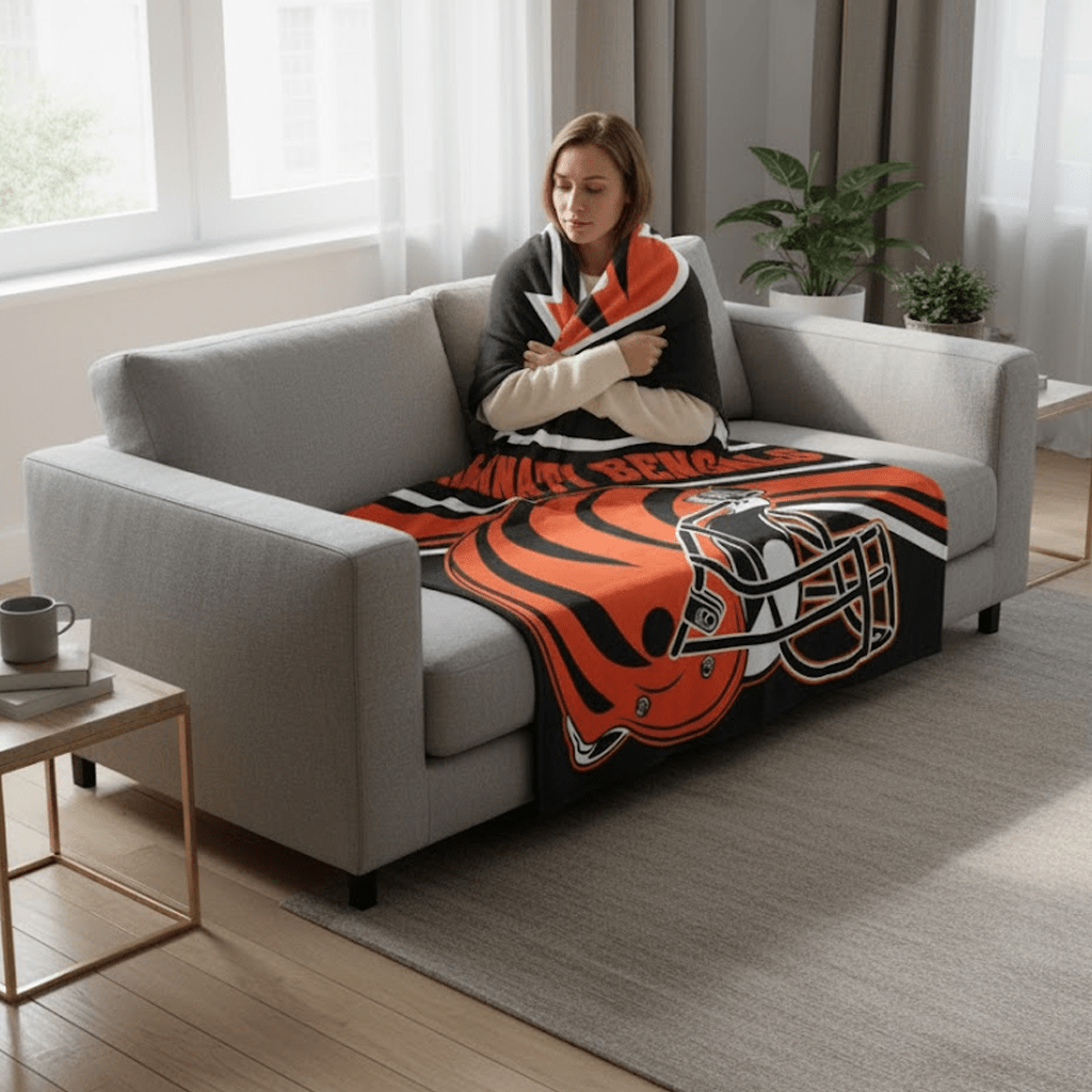 NFL Cincinnati Bengals 60 x 80" Plush Blanket - Officially Licensed My Store Fan Gear - Apparel category - Fan Trendz