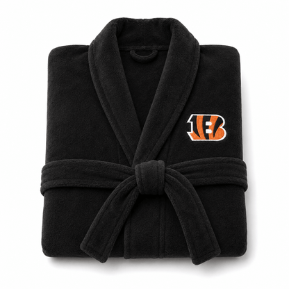 NFL Cincinnati Bengals Plush ROBE, Team Logo Embroidered - Officially Licensed My Store Fan Gear - Apparel category - Fan Trendz
