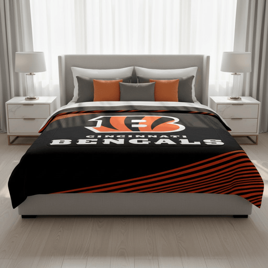 NFL Cincinnati Bengals Queen Size Plush Blanket - Officially Licensed My Store Fan Gear - Apparel category - Fan Trendz