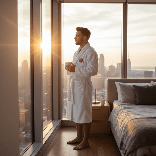 NFL Cleveland Browns Plush ROBE, Team Logo Embroidered - Fan Trendz