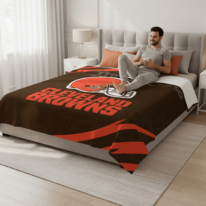 NFL Cleveland Browns Queen Size Plush Blanket - Fan Trendz