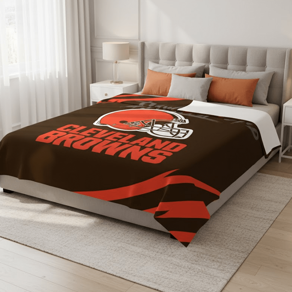 NFL Cleveland Browns Queen Size Plush Blanket - Fan Trendz