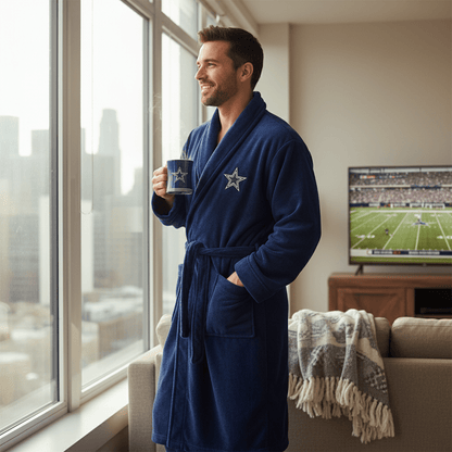 NFL Dallas Cowboys Plush ROBE, Team Logo Embroidered - Officially Licensed My Store Fan Gear - Apparel category - Fan Trendz