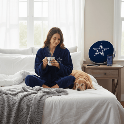 NFL Dallas Cowboys Plush ROBE, Team Logo Embroidered - Officially Licensed My Store Fan Gear - Apparel category - Fan Trendz