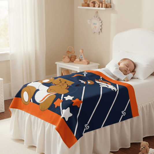 NFL Denver Broncos Baby Size Plush Blanket - Fan Trendz