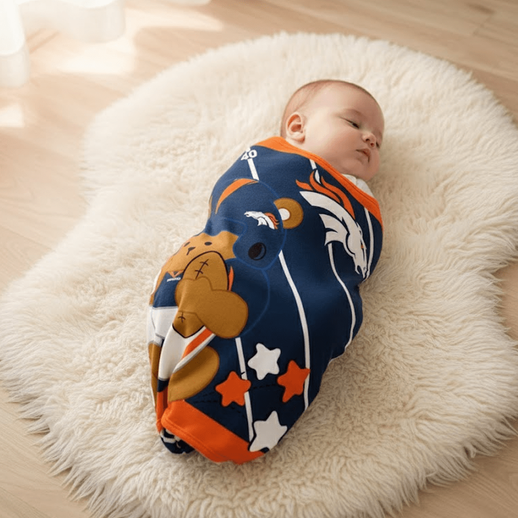 NFL Denver Broncos Baby Size Plush Blanket - Fan Trendz