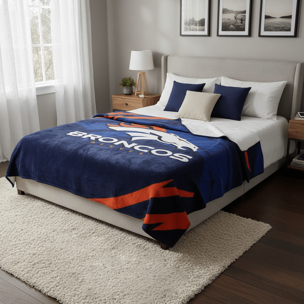 NFL Denver Broncos King Size Plush Blanket - Officially Licensed My Store Fan Gear - Apparel category - Fan Trendz