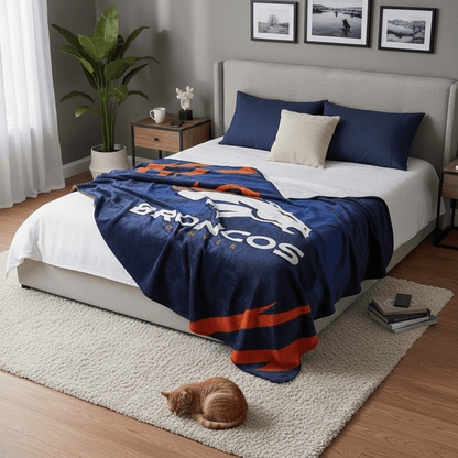 NFL Denver Broncos King Size Plush Blanket - Officially Licensed My Store Fan Gear - Apparel category - Fan Trendz
