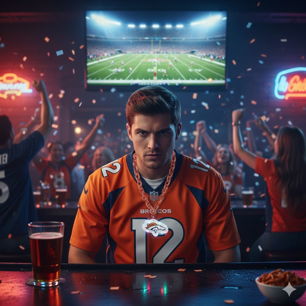 NFL Denver Broncos, Light up Big Logo Fan Chain - Fan Trendz