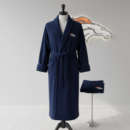 NFL Denver Broncos Plush ROBE, Team Logo Embroidered - Officially Licensed My Store Fan Gear - Apparel category - Fan Trendz