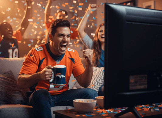 NFL Denver Broncos Team Color 14oz Embossed Ceramic Relief Mug - Fan Trendz